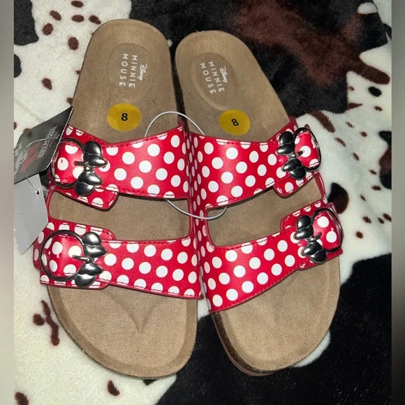 ✨BRAND NEW✨ Disney Minnie Mouse Red Polka Dot Sandals Womens Size 8 - Picture 2 of 5